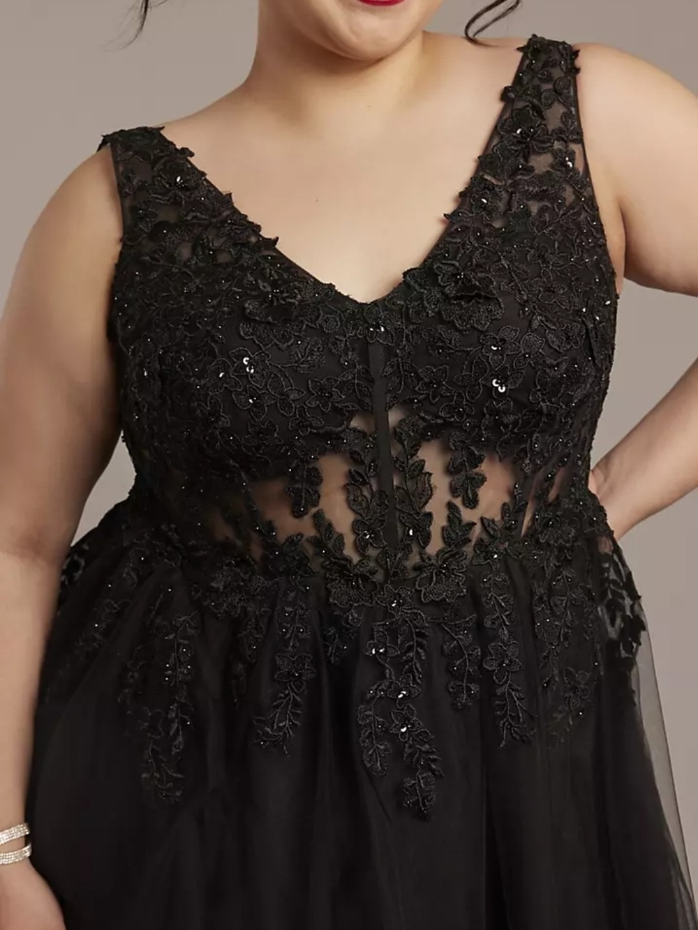 David's Bridal Black Wedding Dress Size 16